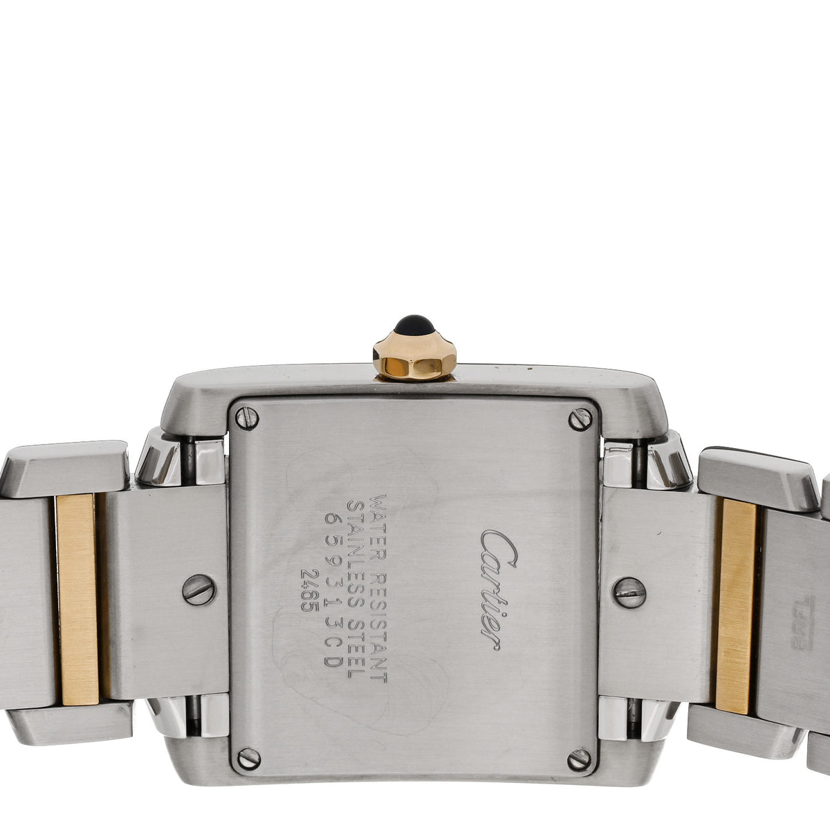 Cartier Stainless Steel 18K Yellow Gold 25mm Tank Francaise Quartz Watch 4 of 5