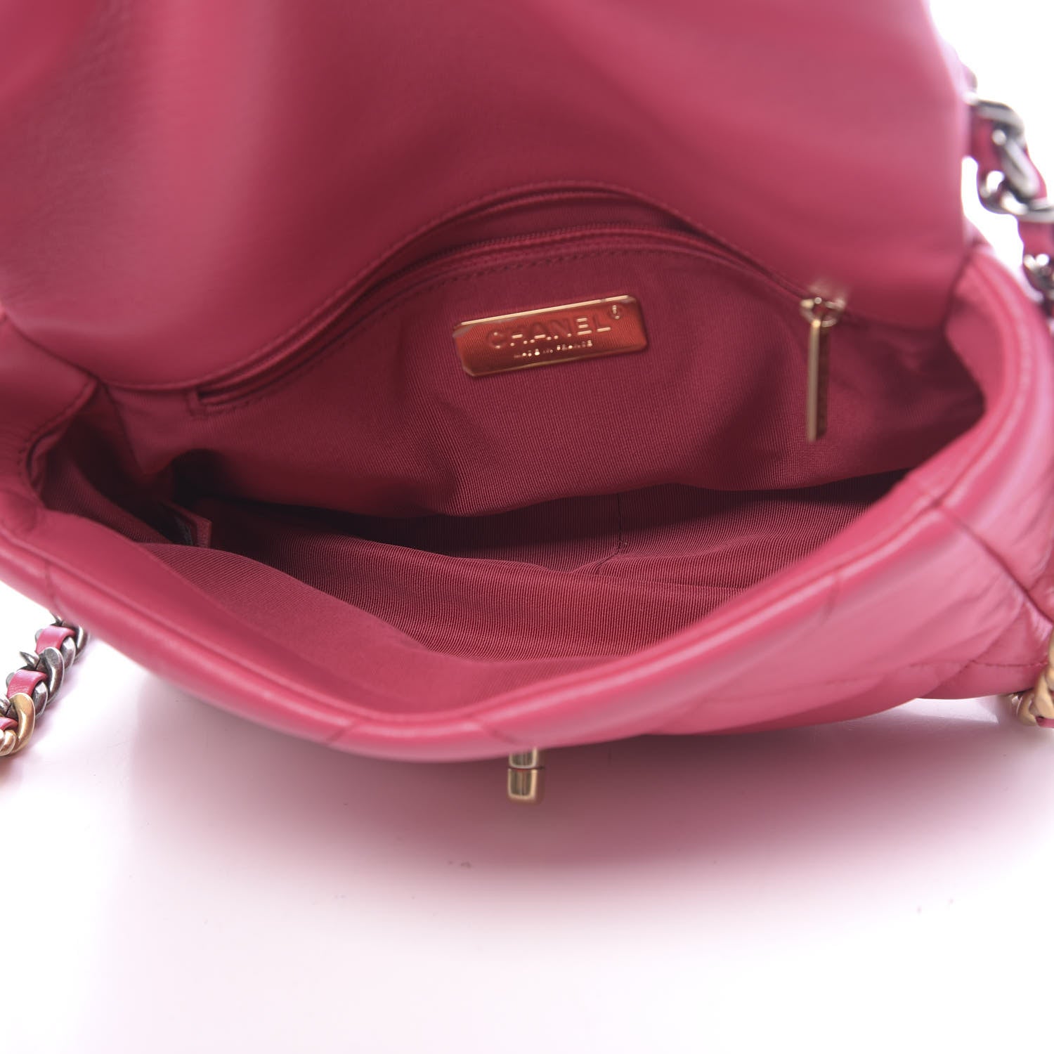 Chanel Goatskin Quilted Medium 19 Flap Dark Pink 5 of 11