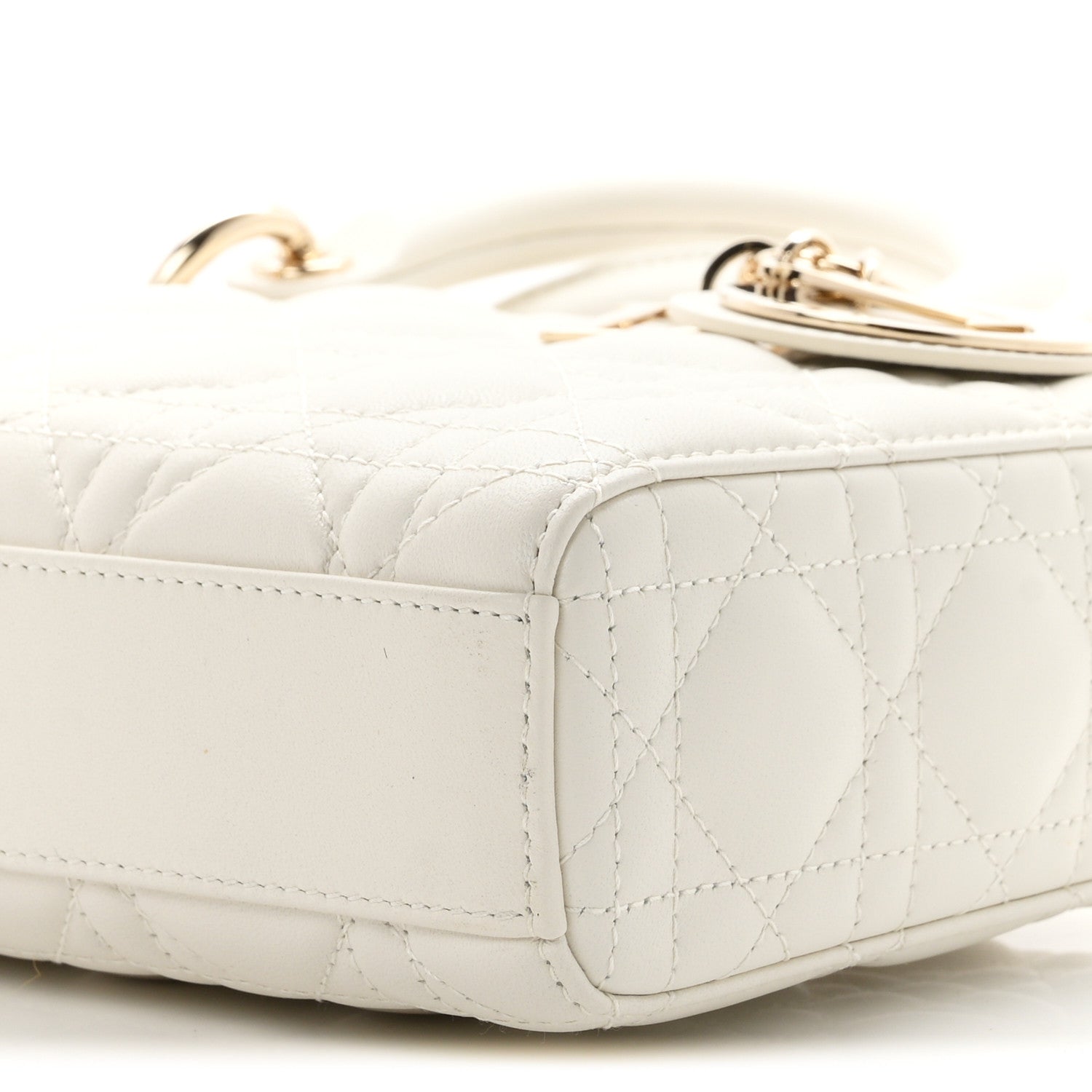 Christian Dior Lambskin Cannage Medium Lady D-Joy White 10 of 10