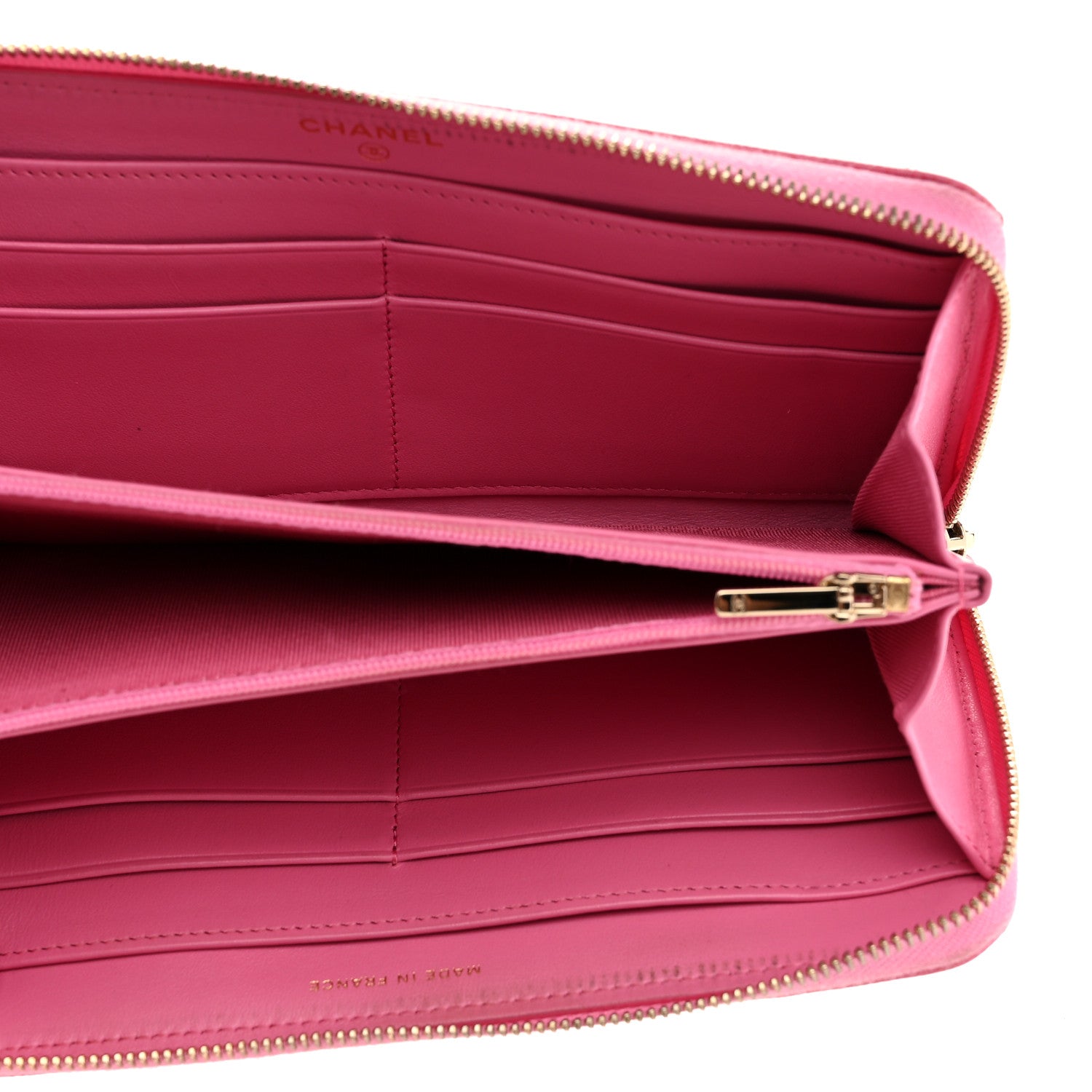 Chanel Caviar Quilted Large Gusset Zip Around Wallet Pink 6 of 9