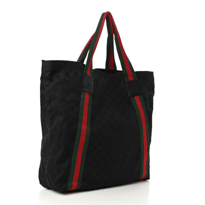 Gucci GG Monogram Medium Web Handle Vertical Tote Black 3 of 10