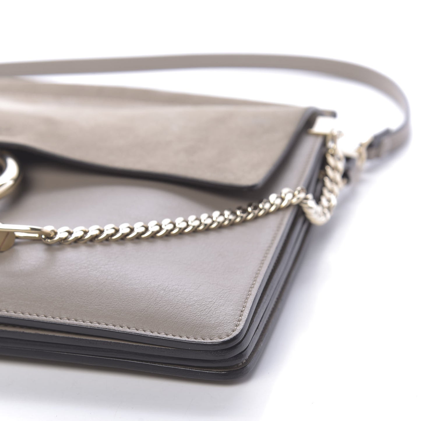 Calfskin Suede Medium Faye Shoulder Bag Motty Grey