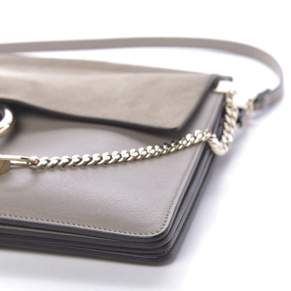 Chloe Calfskin Suede Medium Faye Shoulder Bag Motty Grey 11 of 11