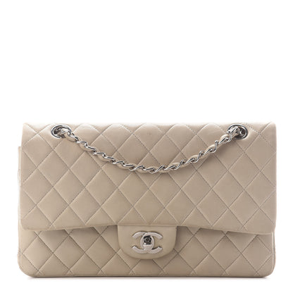 Chanel Lambskin Quilted Medium Double Flap Light Grey 1 of 8