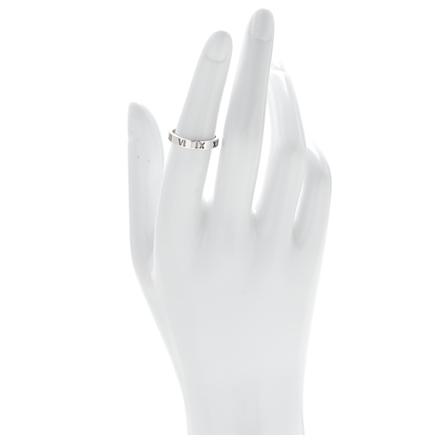 Tiffany Sterling Silver Narrow Atlas Pierced Ring 51 5.75 2 of 5