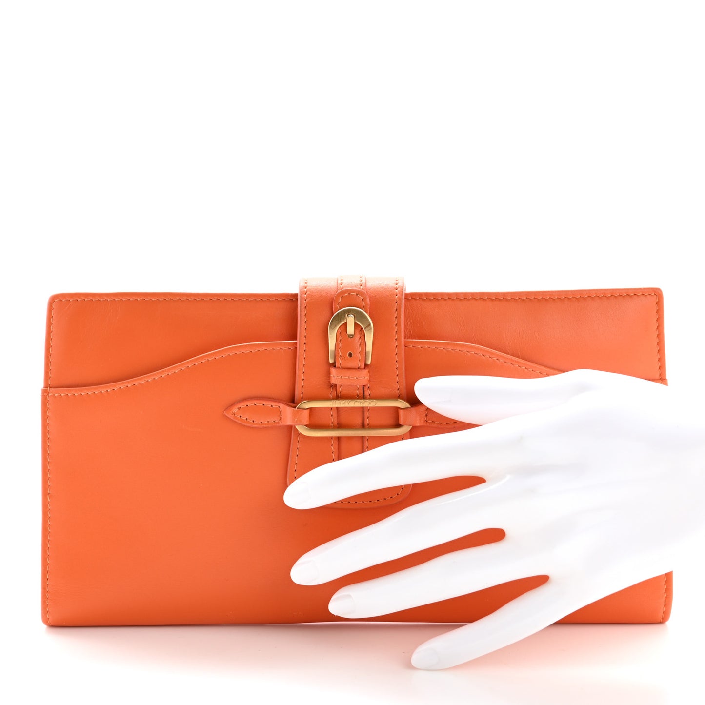 Calfskin Continental Wallet Orange