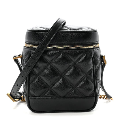 Saint Laurent Grain de Poudre Quilted 80's Vanity Bag Black 1 of 9