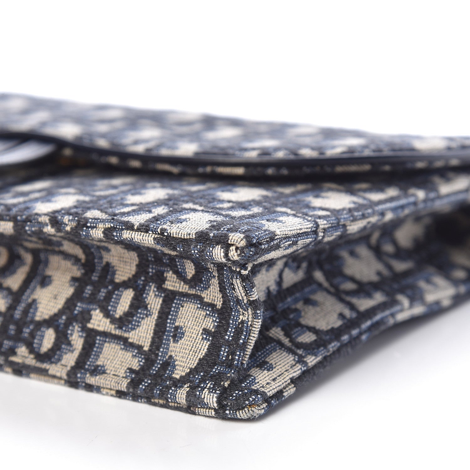 Christian Dior Oblique Saddle Chain Pouch Blue 8 of 9