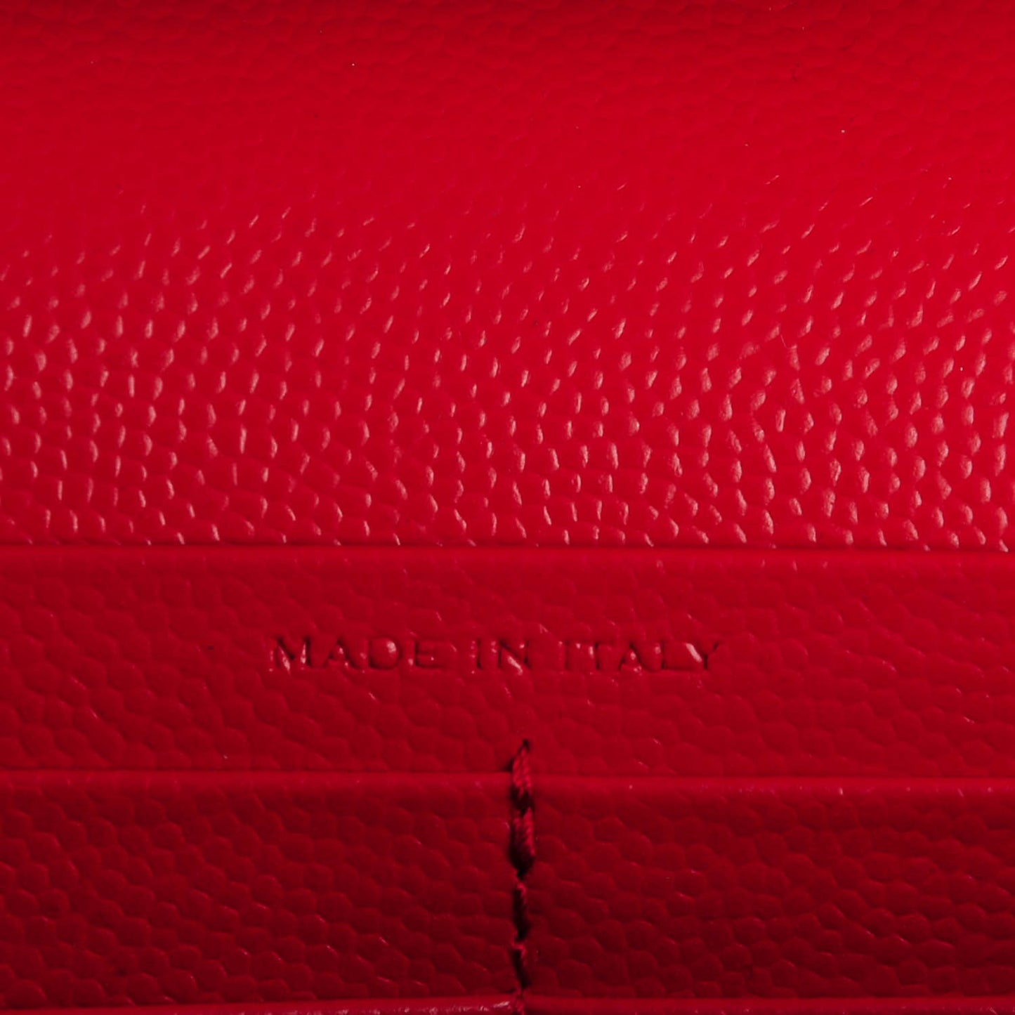 Grain De Poudre Matelasse Chevron Monogram Chain Wallet Red