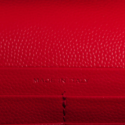 Saint Laurent Grain De Poudre Matelasse Chevron Monogram Chain Wallet Red 7 of 7