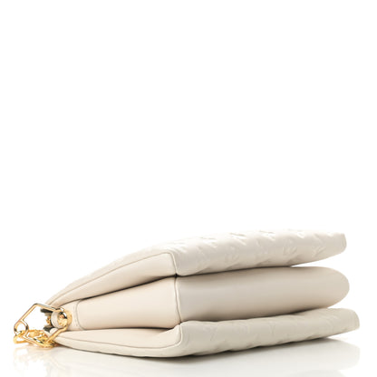 Louis Vuitton Lambskin Embossed Monogram Coussin PM Beige Cream 4 of 12