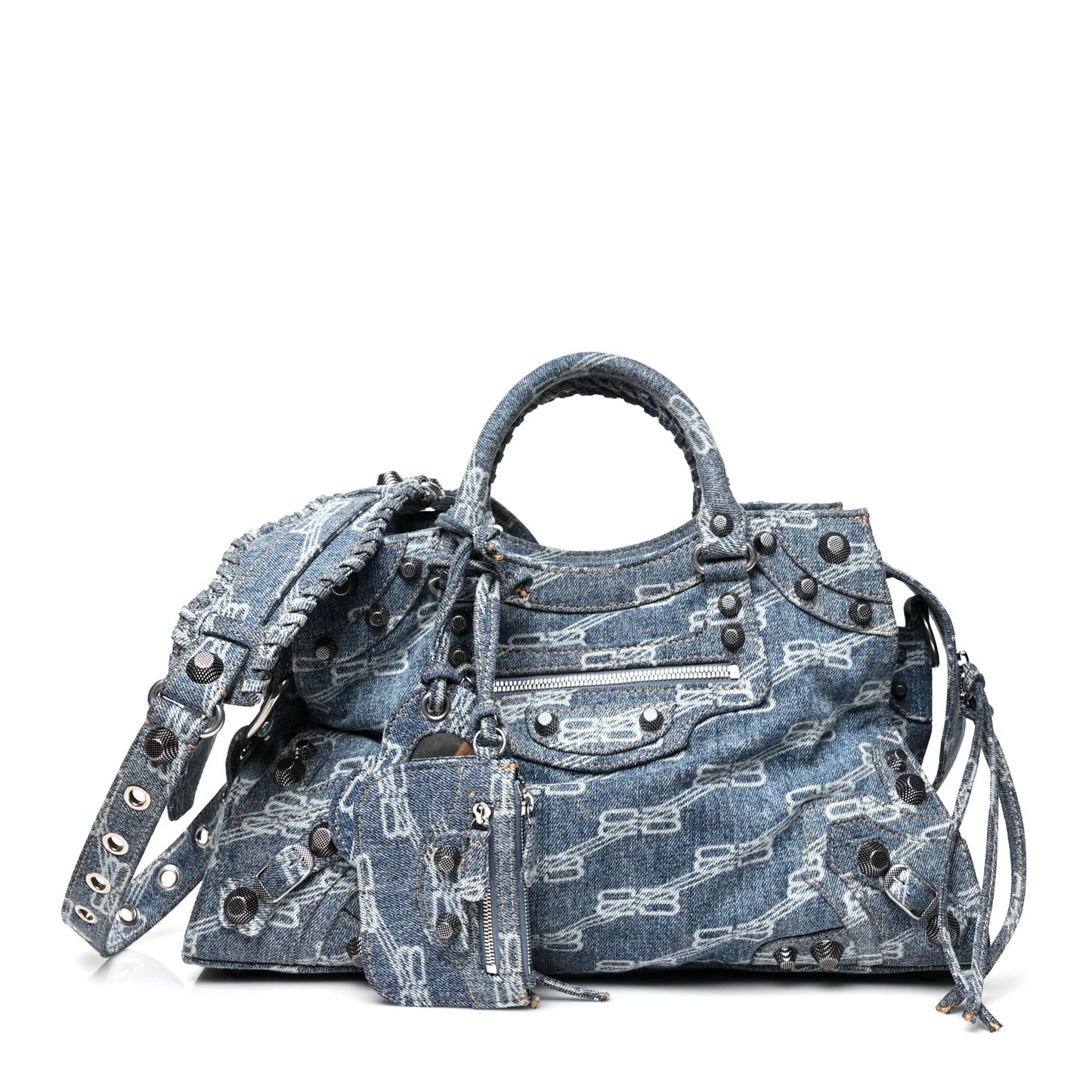 Denim BB Monogram Neo Cagole City Handbag Blue