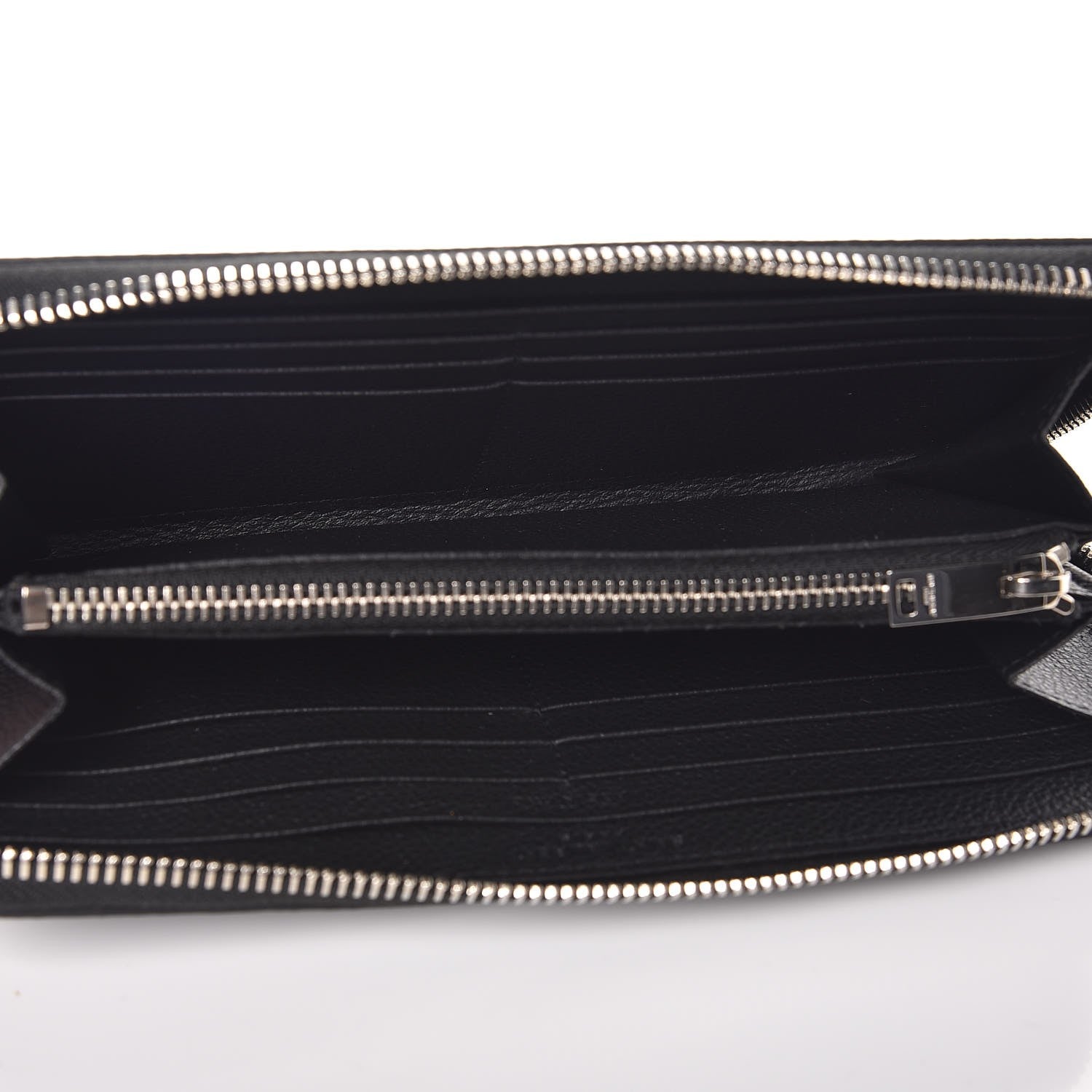 Saint Laurent Grained Calfskin Rive Gauche Zip Around Wallet Black 5 of 8