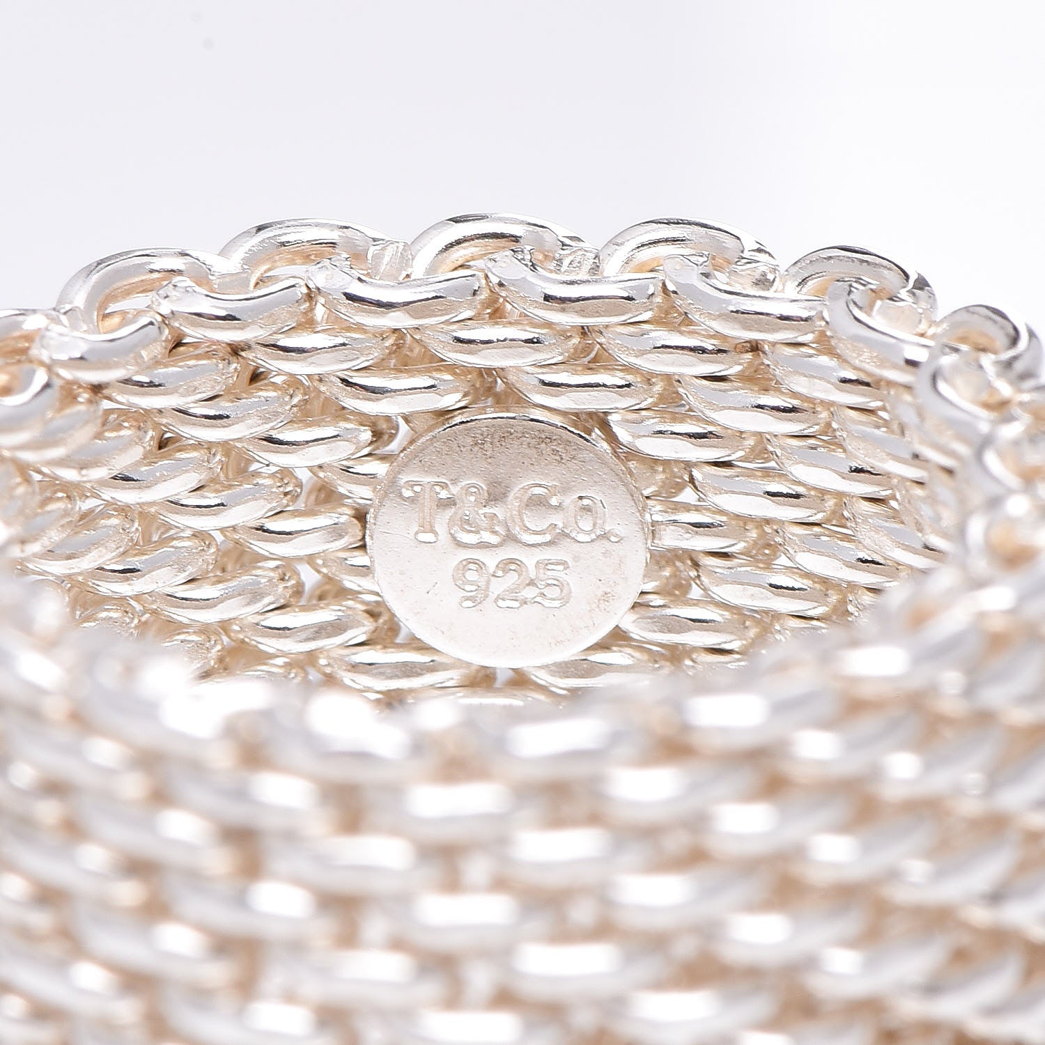 Tiffany Sterling Silver Somerset Mesh Ring 53 6.25 4 of 4