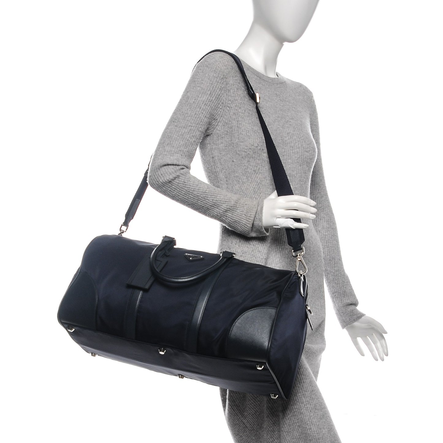 Tessuto Nylon Saffiano Duffle Blue