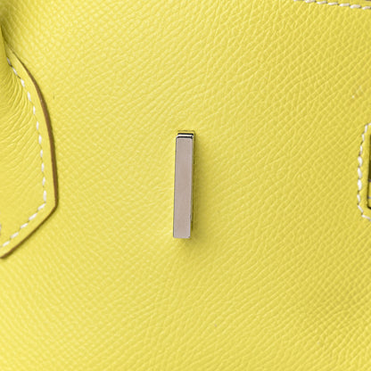 Hermes Epsom Candy Birkin 35 Lime Gris Perle 11 of 33