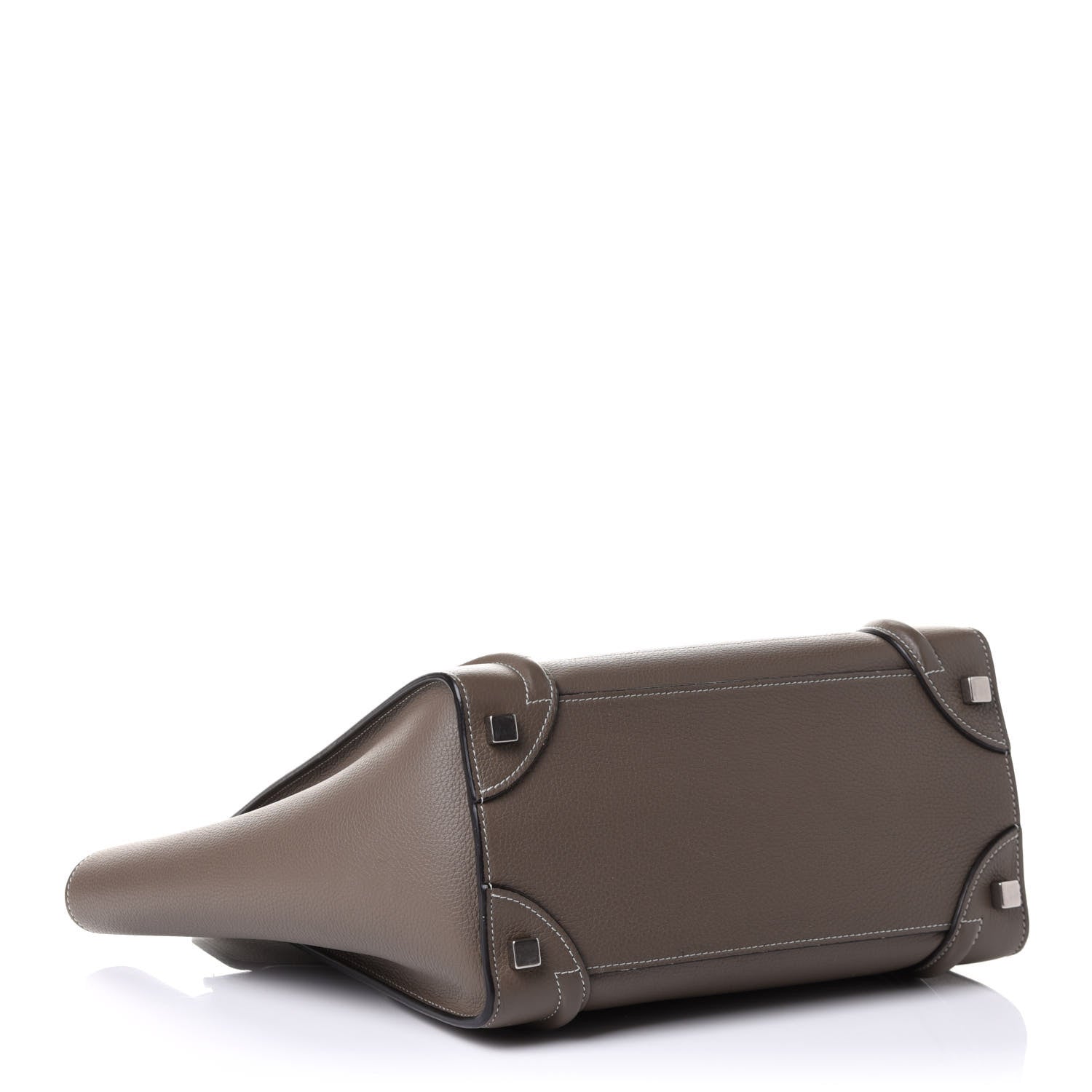 Celine Drummed Calfskin Micro Luggage Souris 3 of 10