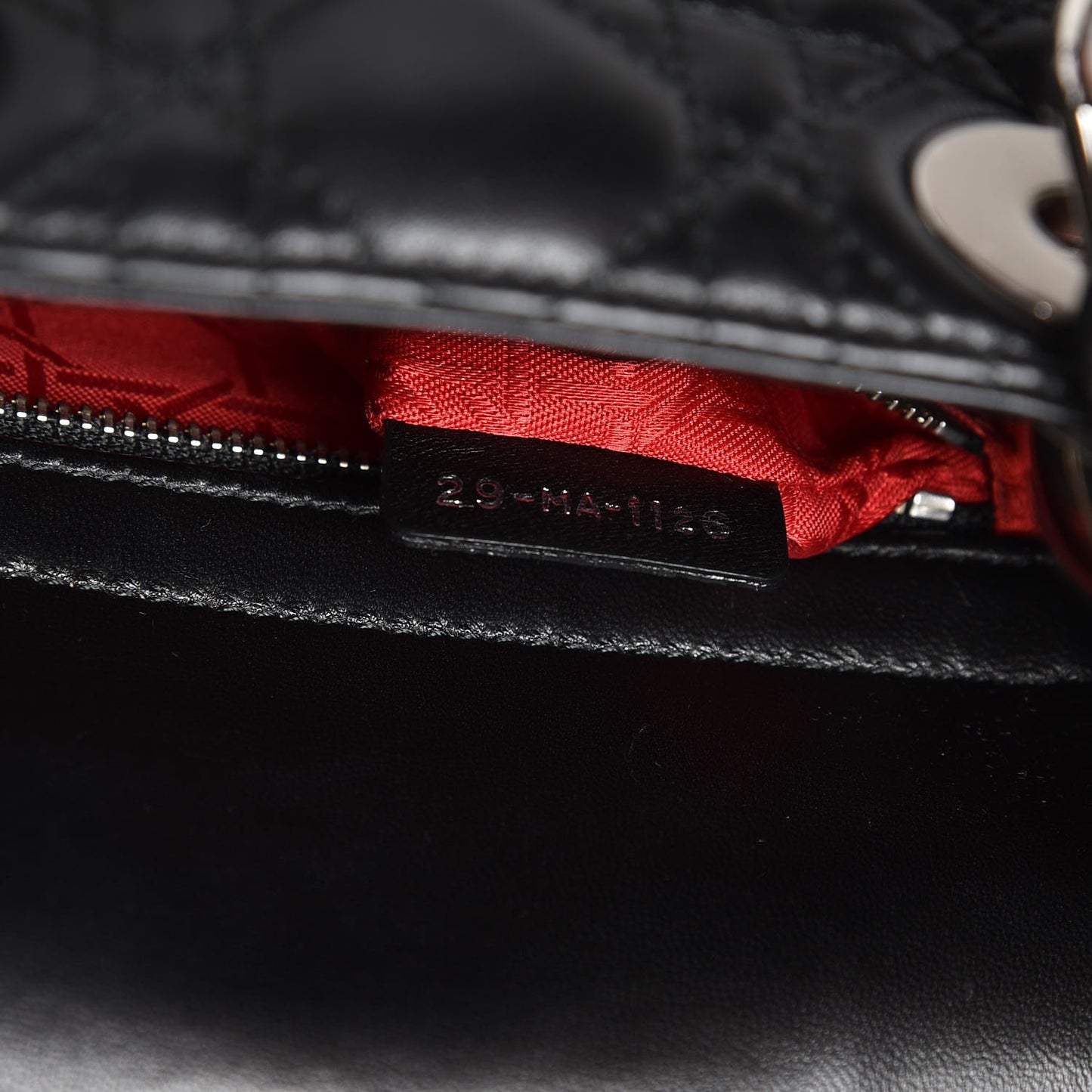 Lambskin Cannage Small Lucky Badges My Lady Dior Black