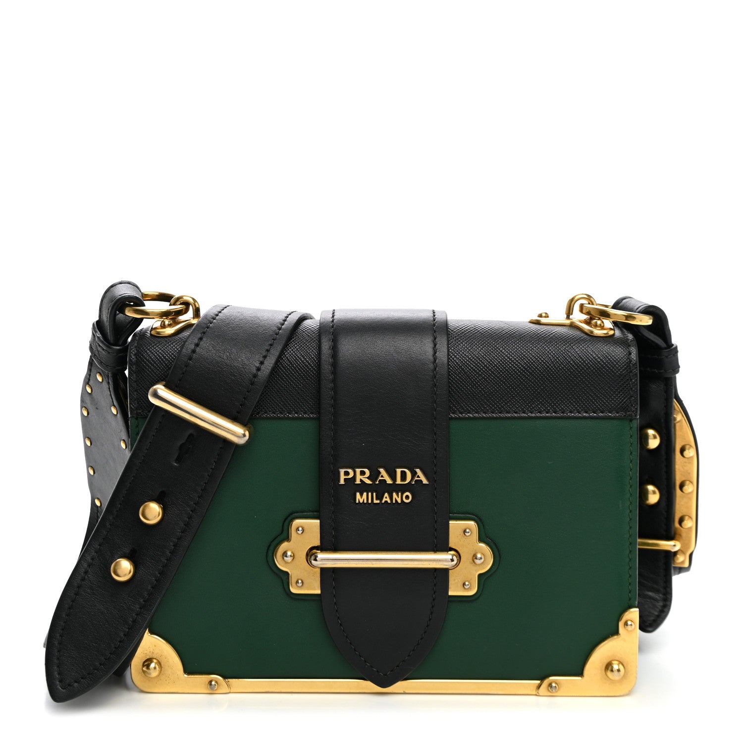 Prada City Calf Saffiano Cahier Bag Biliardo Black 1 of 8