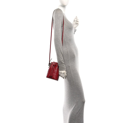 Fendi Vitello Liberty F is Fendi FF 1974 Embossed Mini Mon Tresor Bucket Bag Fragola 3 of 12
