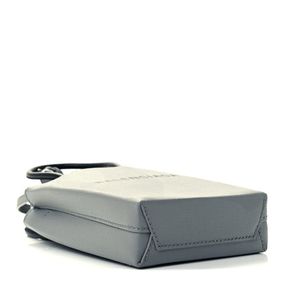 Balenciaga Squared Calfskin Logo Shopping Phone Holder Bag Balenciaga Grey 4 of 10