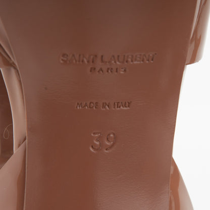 Saint Laurent Patent Tribute 75 Platform Sandals 38 Light Clay 6 of 7