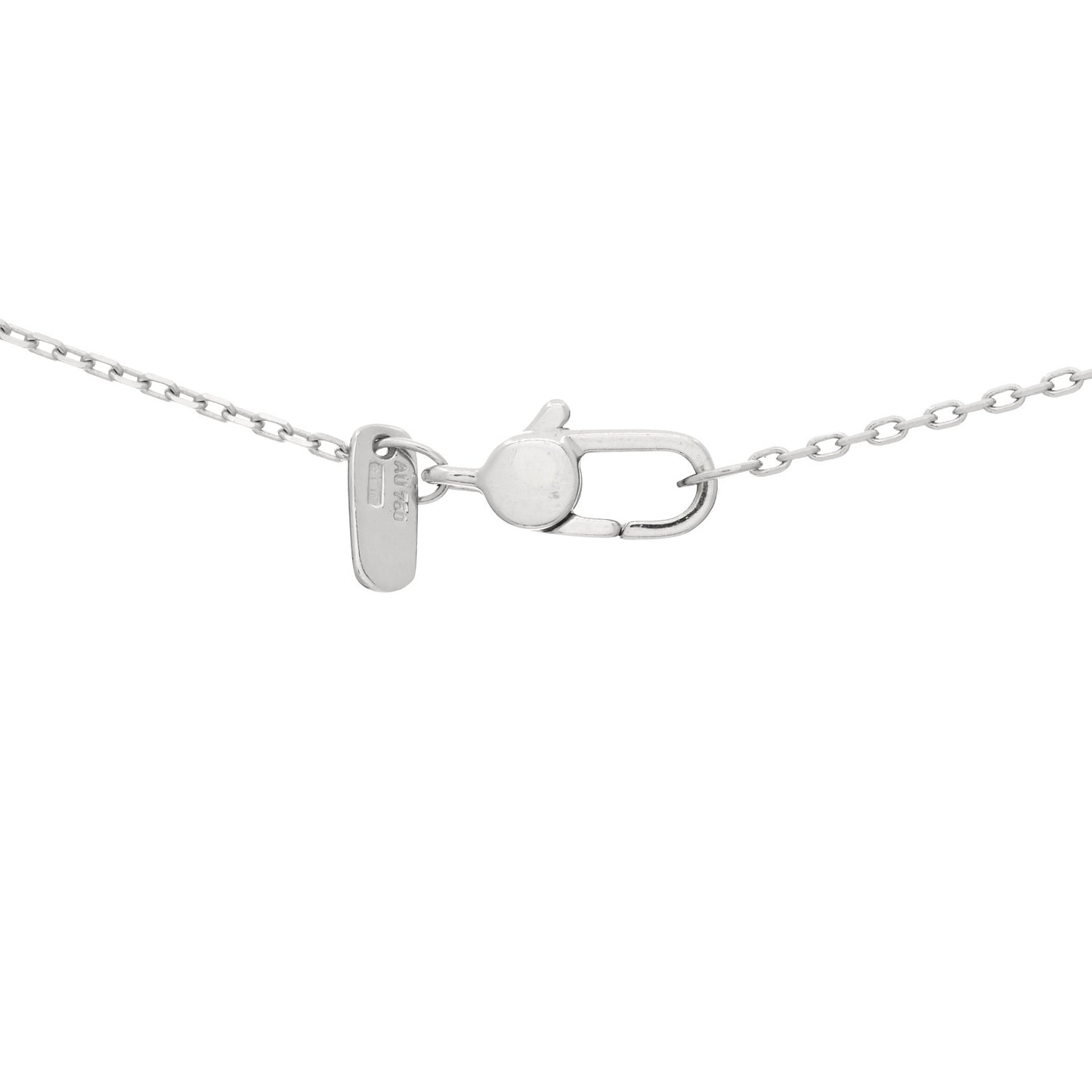 18K White Gold Diamond Icon Twirl Barrel Pendant Necklace