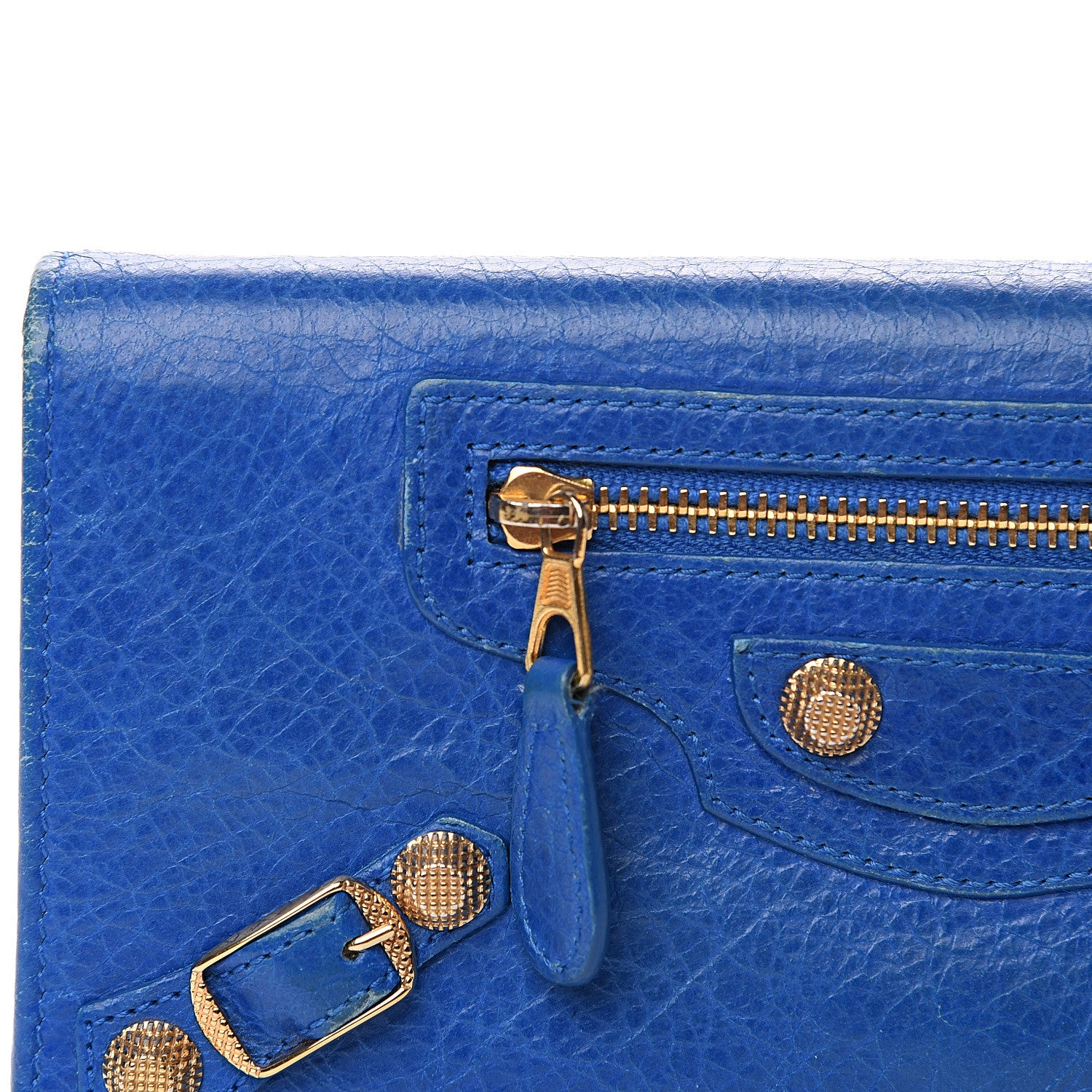 Balenciaga Agneau Giant 12 Gold Hardware Money Wallet Bleu Lazuli 10 of 10