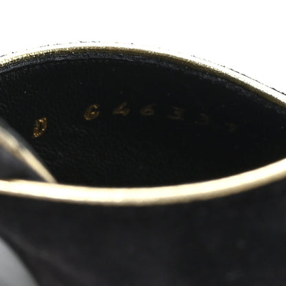 Chanel Suede CC Bow Slingback Pumps 37.5 Black Gold 9 of 9