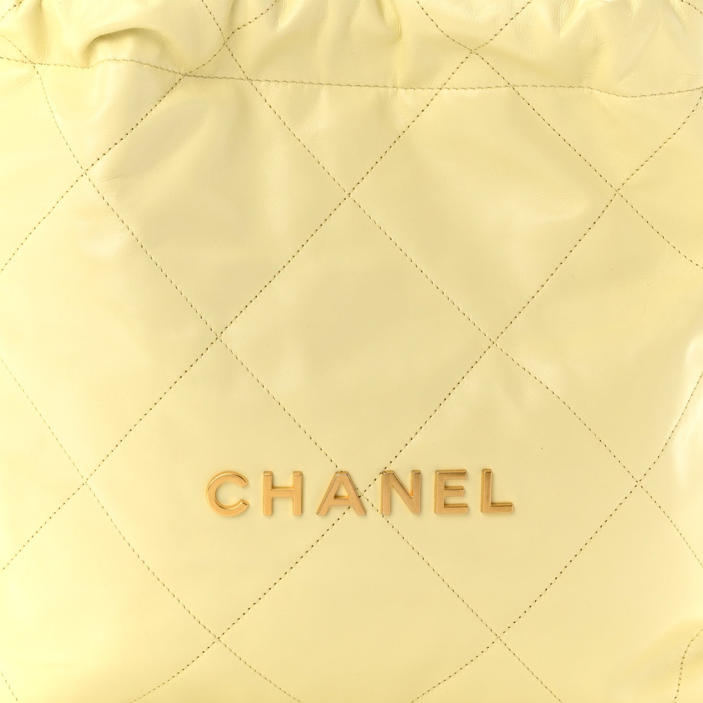 Shiny Calfskin Quilted Small Chanel 22 Light Yellow