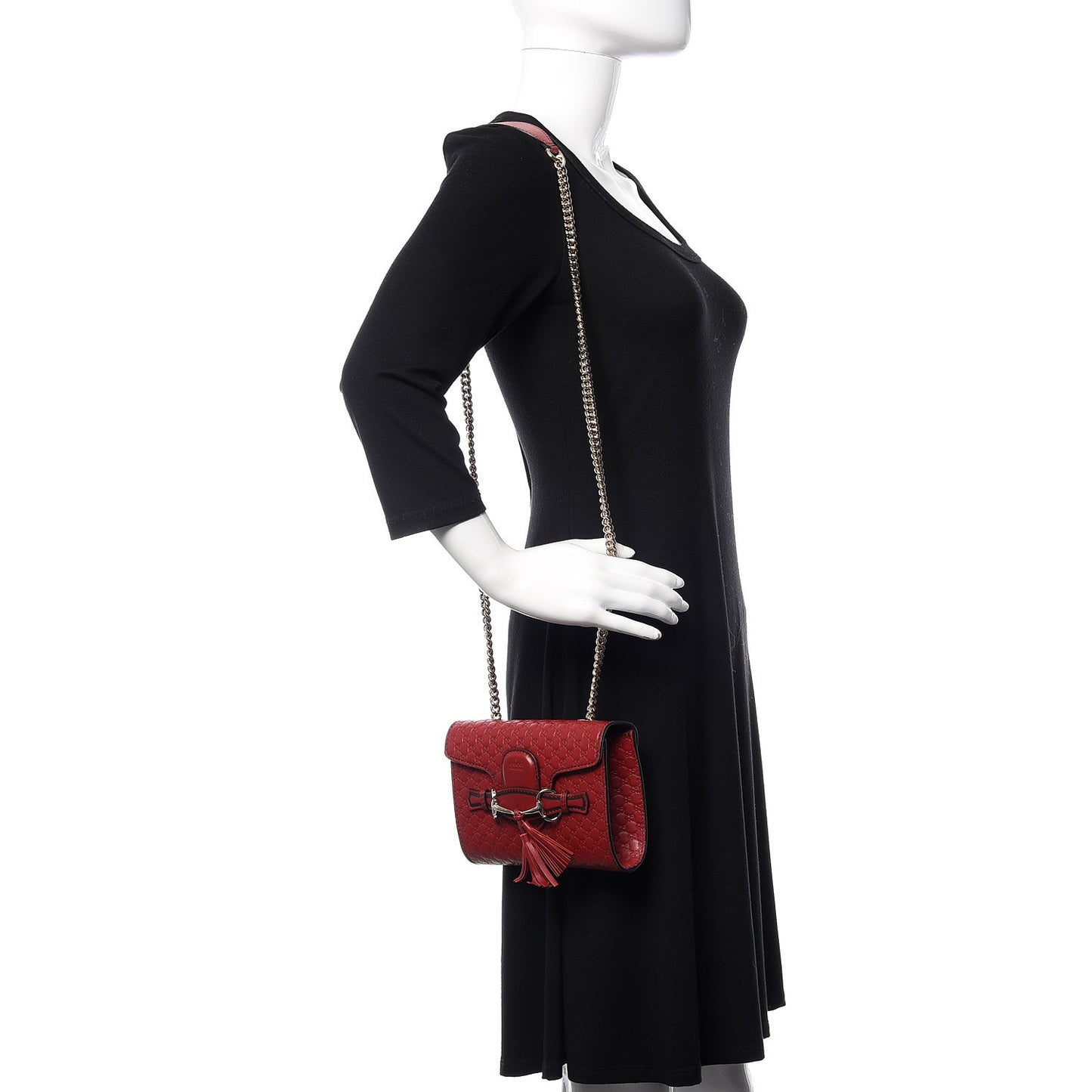Soft Microguccissima Mini Emily Chain Shoulder Bag Rosso