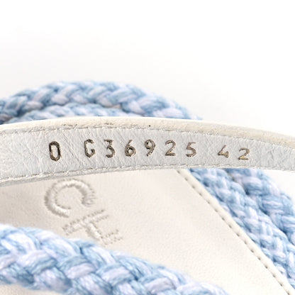 Chanel Lambskin Cord Chain CC Sandals 42 Blue White 8 of 8
