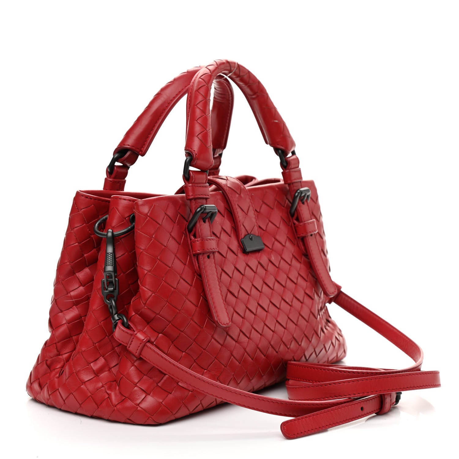 Bottega Veneta Calfskin Intrecciato Mini Roma Red 3 of 11