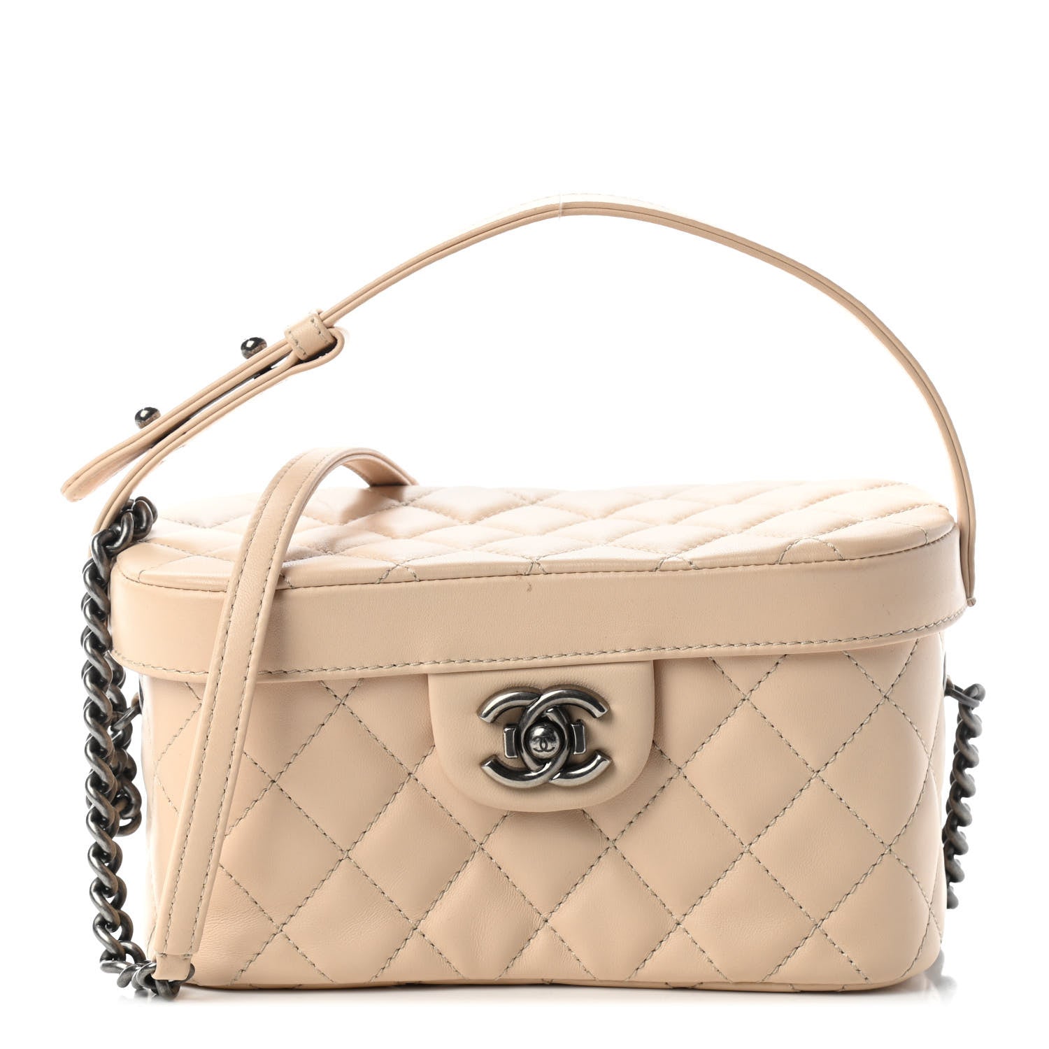 Chanel Lambskin Quilted Coco Boy Vanity Case Beige Clair 1 of 10