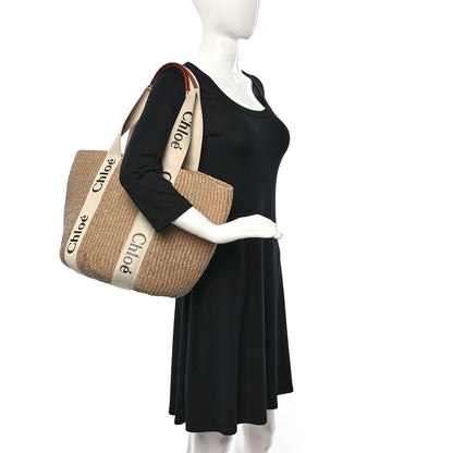 Chloe Raffia Large Woody Tote White 2 of 10