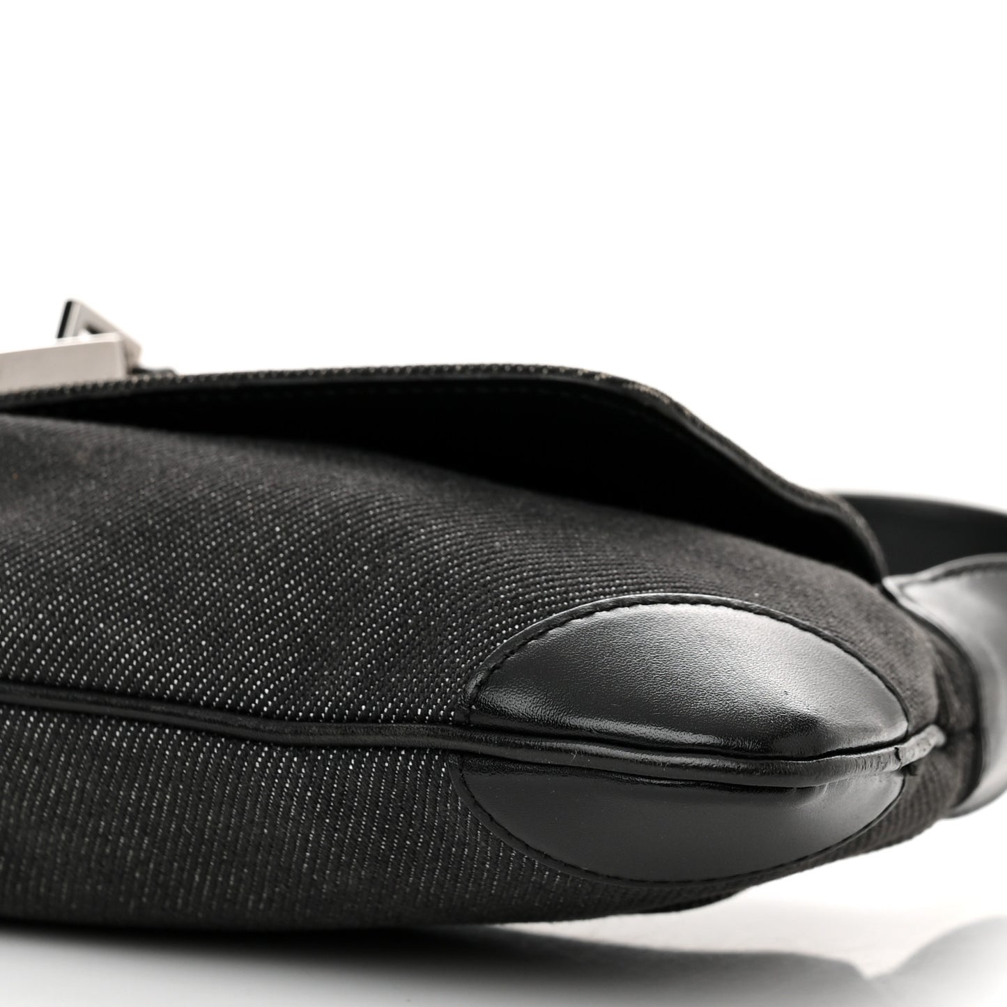 Denim Calfskin Small Jackie O Hobo Black