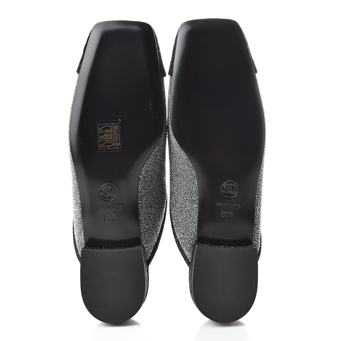 Fantasy Fabric Mules 38.5 Dark Silver Black