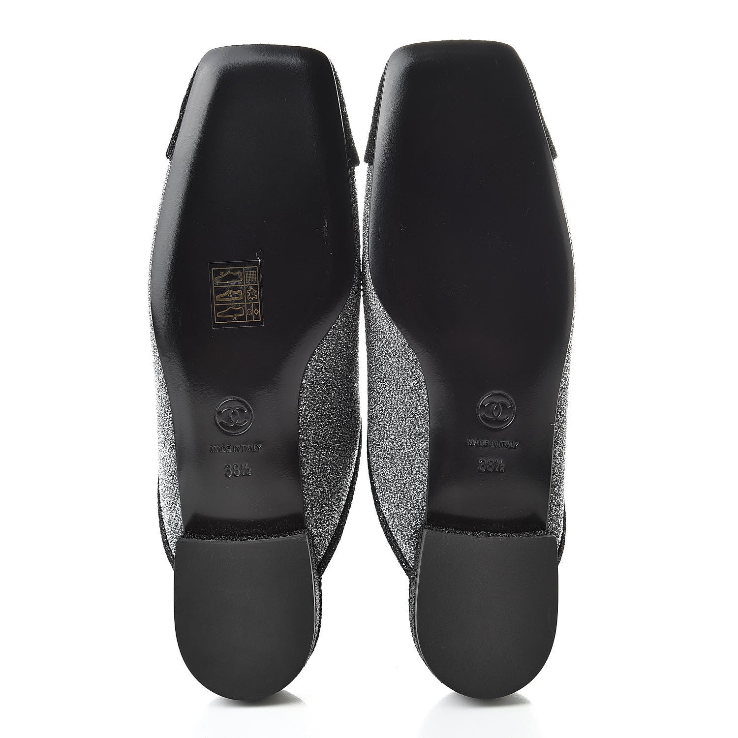 Chanel Fantasy Fabric Mules 38.5 Dark Silver Black 5 of 9