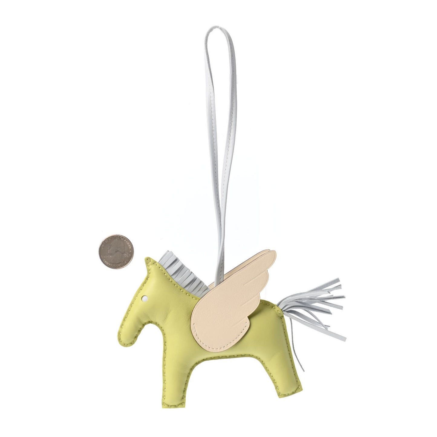 Milo Lambskin Grigri Rodeo Pegase Horse Bag Charm MM Jaune Bourgeon Bleu Brume Nata