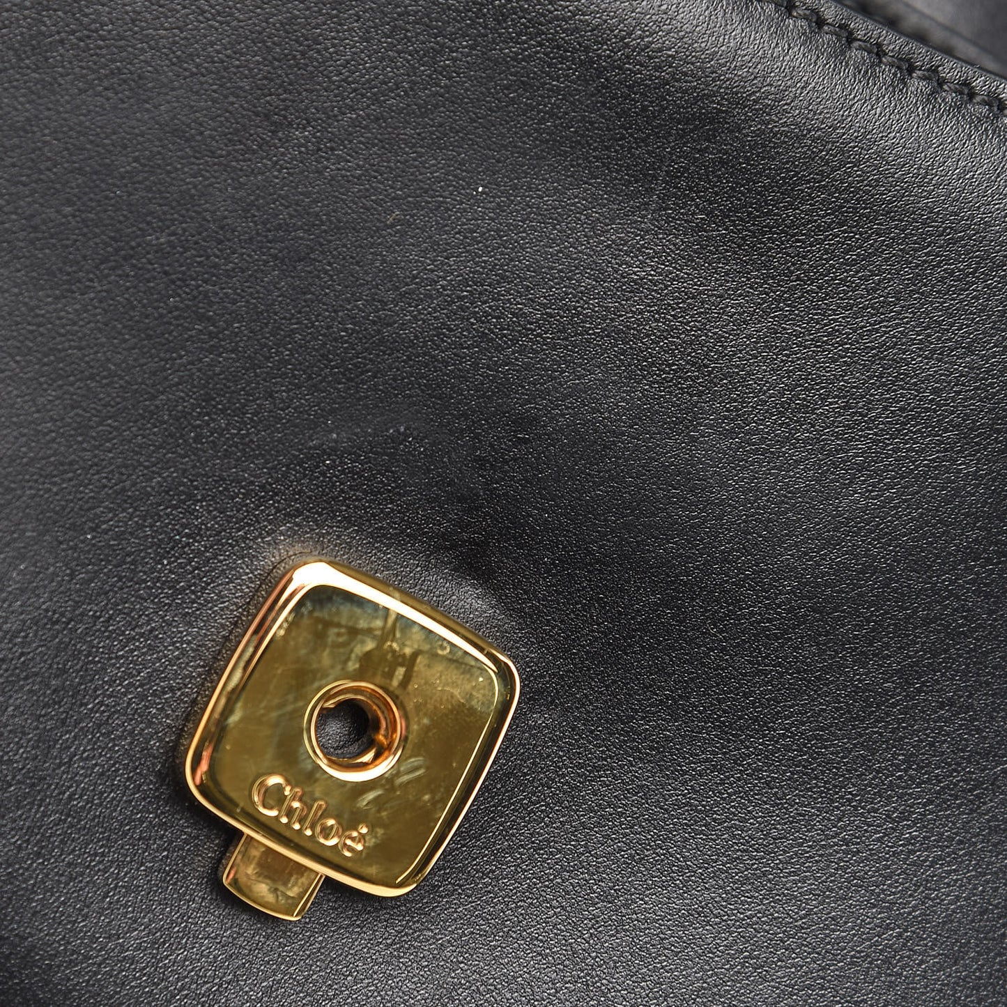 Calfskin Suede C Clutch With Chain Black