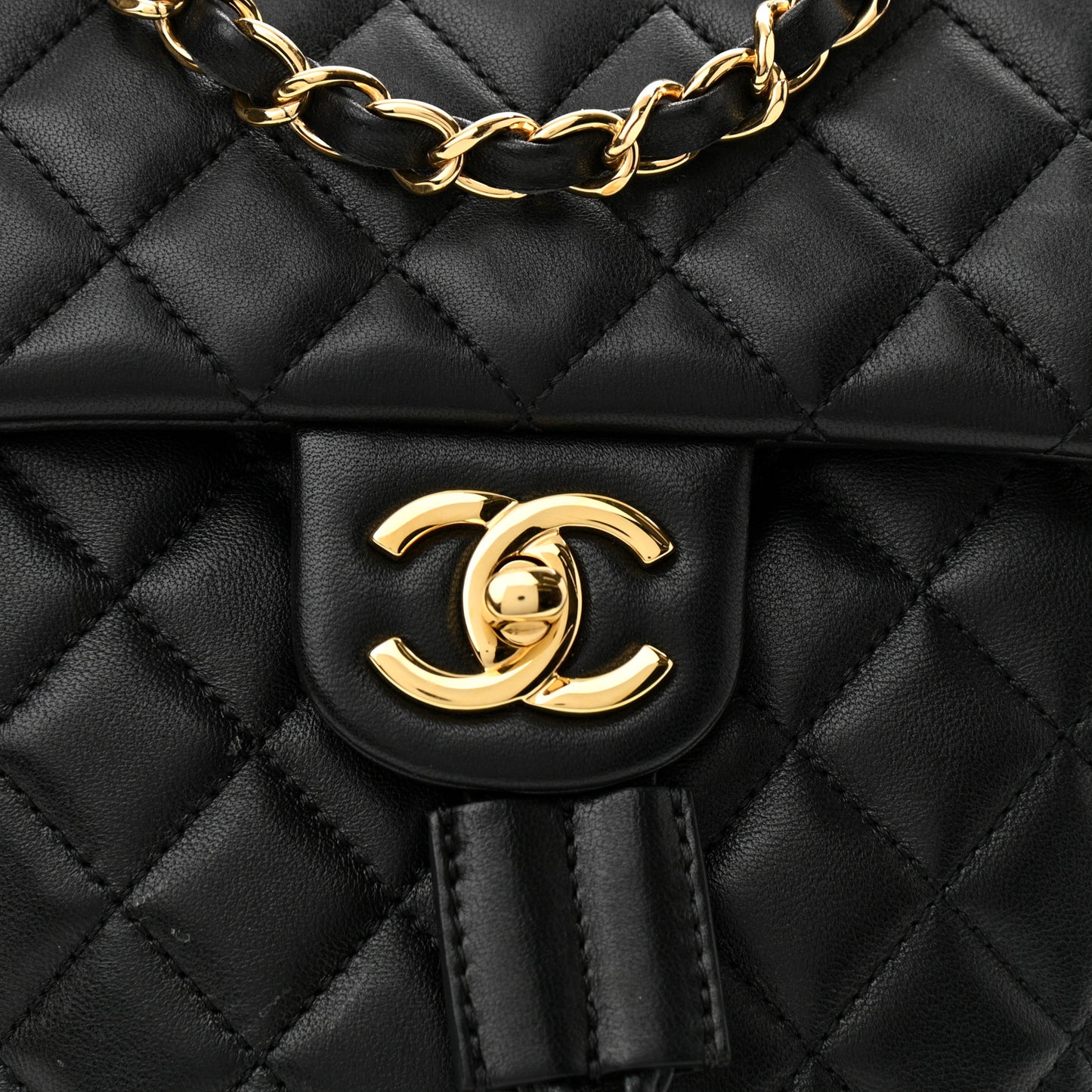 Lambskin Quilted Small Urban Spirit Backpack Black