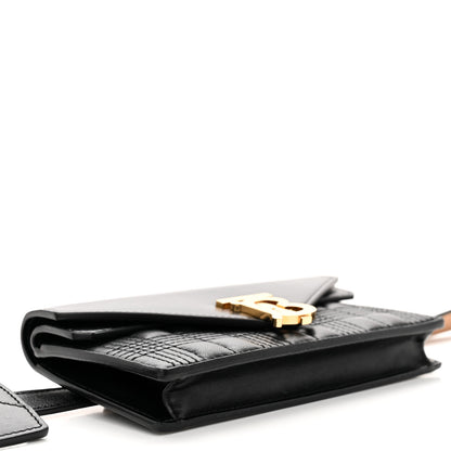 Burberry Smooth Calfskin Quilted Check TB Envelope Belt Bag Black 4 of 10
