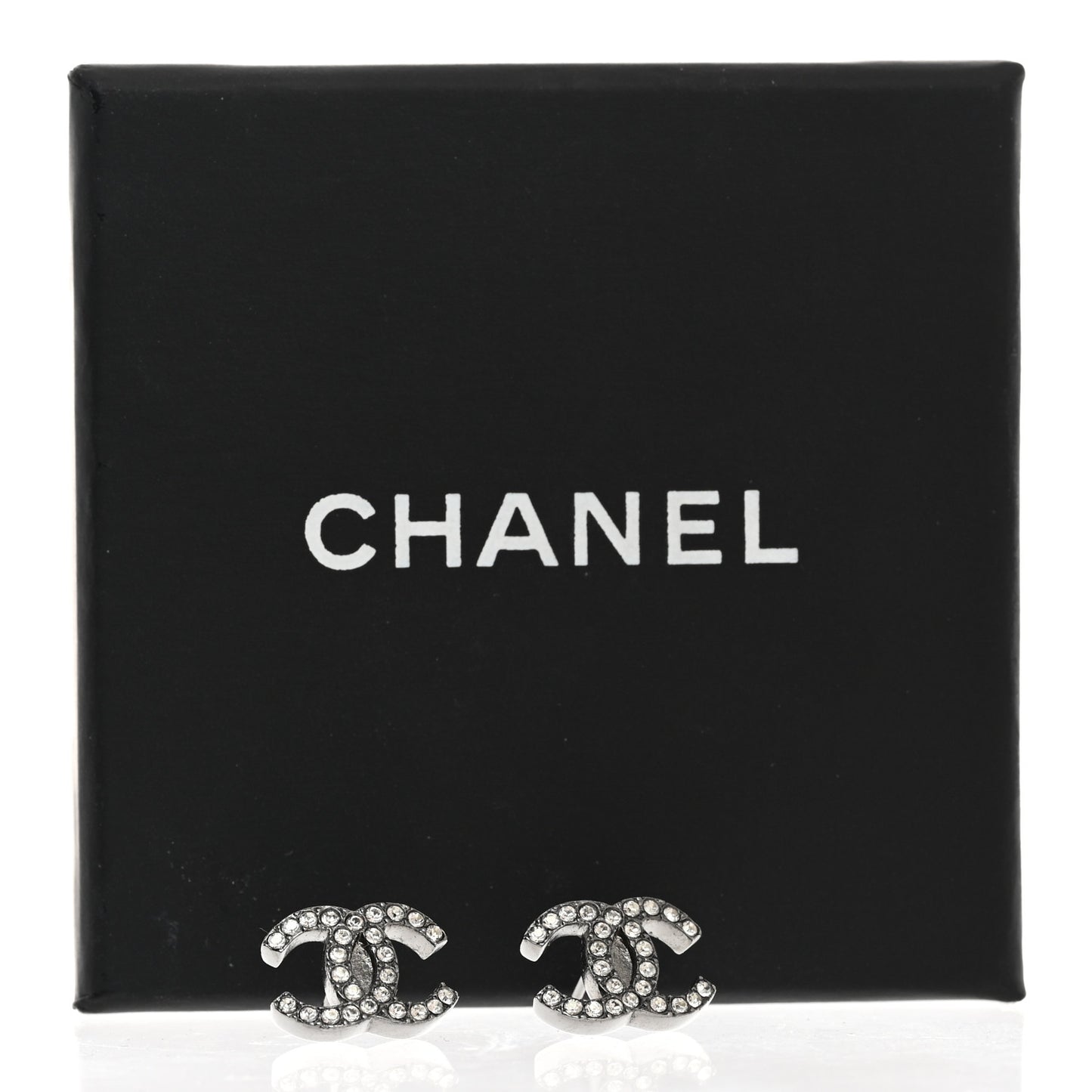 Ruthenium Crystal CC Stud Earrings