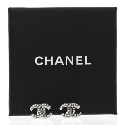 Chanel Ruthenium Crystal CC Stud Earrings 5 of 5
