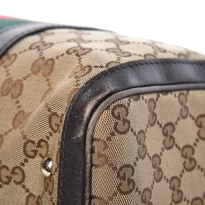 Gucci Monogram Vintage Web Medium Boston Dark Brown 17 of 29