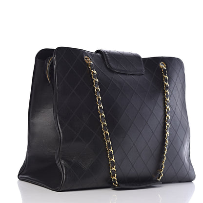 Chanel Calfskin Stitched XL Weekender Black 3 of 14