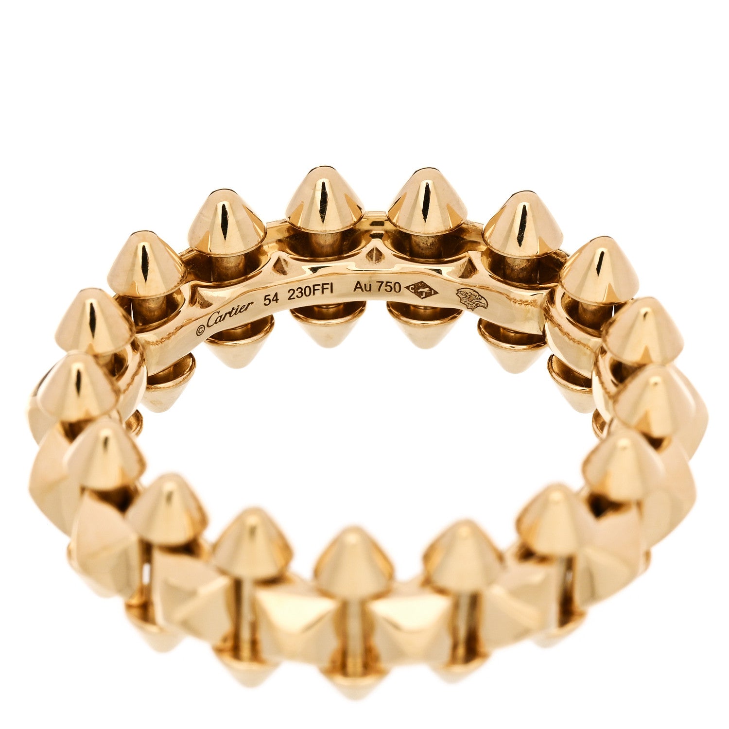 Cartier 18K Yellow Gold MM Clash De Cartier Ring 54 7 4 of 5