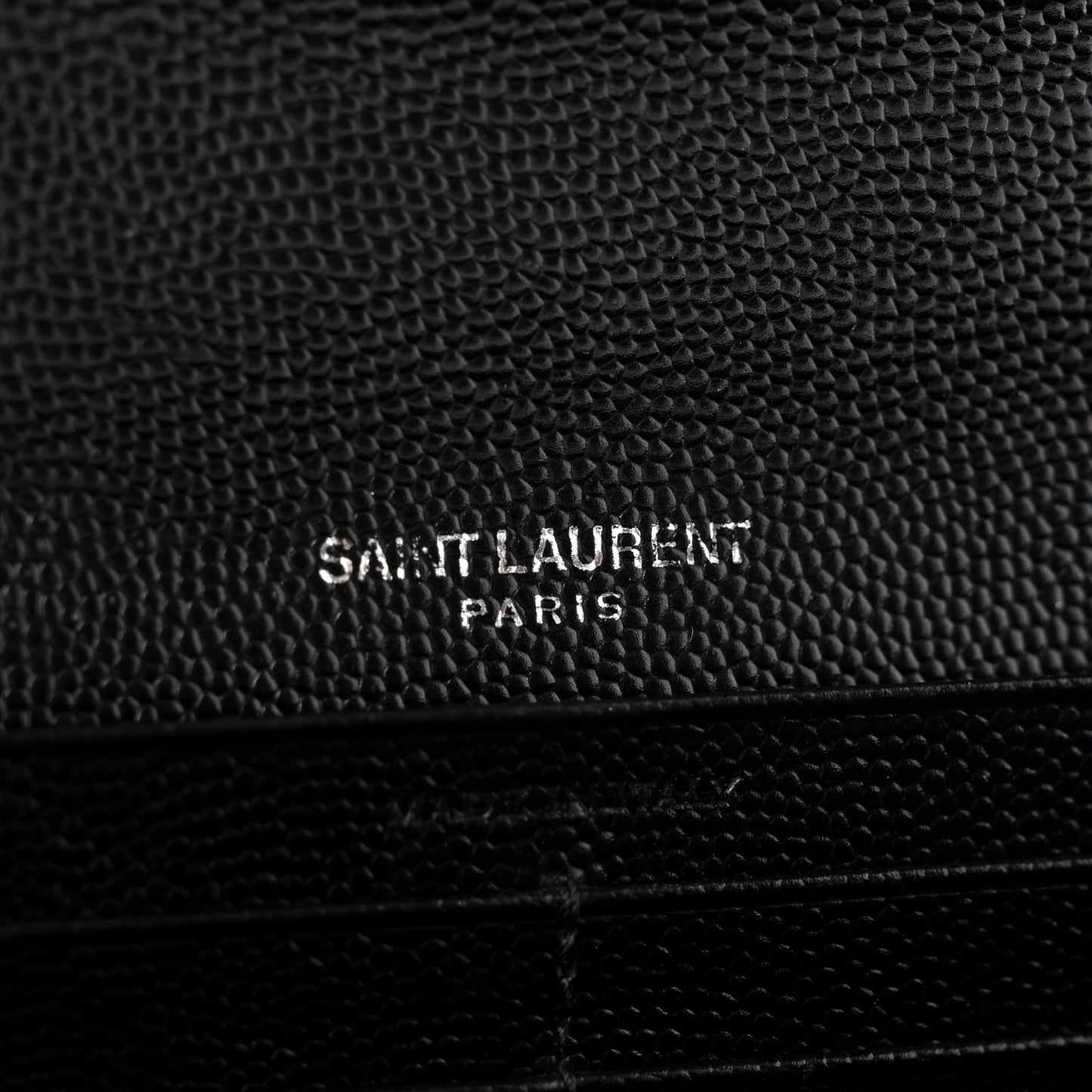 Grain De Poudre Matelasse Chevron Monogram Flap Wallet Black