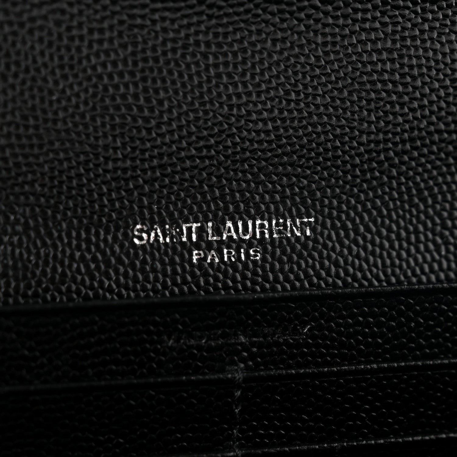 Saint Laurent Grain De Poudre Matelasse Chevron Monogram Flap Wallet Black 6 of 7