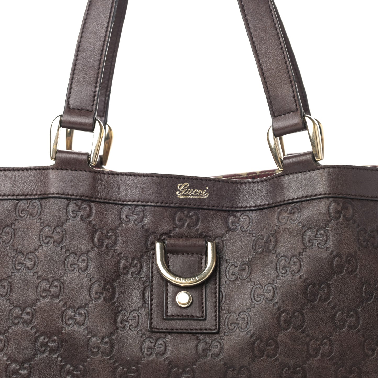Guccissima Large Abbey Tote Dark Brown